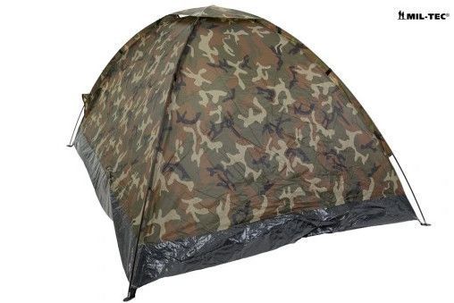 Намет тримісний водонепроникний Mil-Tec Iglu Woodland 14215020 M1255552255 фото