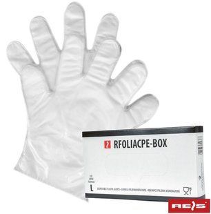 Рукавиці CPE одноразові Reis RFOLIACPE-BOX (100 шт.) M12113 фото