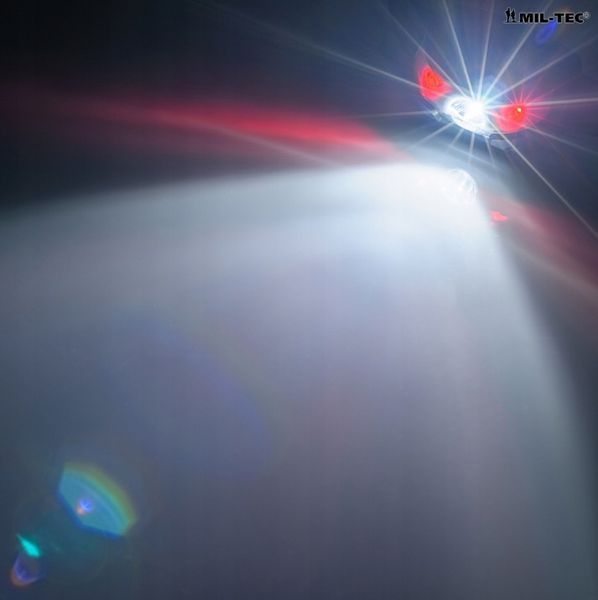 Налобний ліхтар Mil-Tec CREE XPE LED Білий / Червоний 200 лм 15168002- M1255552090 фото