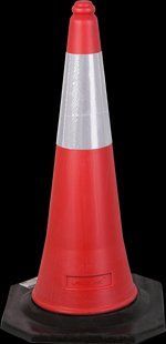 Оградительный конус с одной светоотражающей полосой REIS TRAFFIC-CONE-RP75 CW красный белый A9376 фото