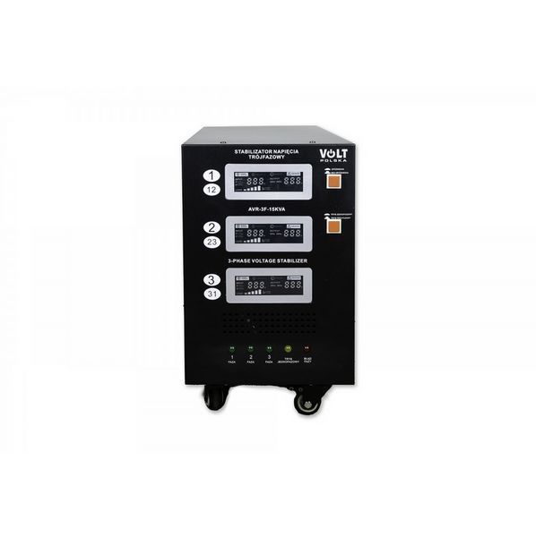 Стабілізатор напруги Volt Polska AVR PRO 15000VA 3% SERVO 3-F 5AVX3F0150 W2100 фото