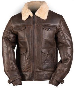 Бомбер шкіряний із натуральної овчини Mil-Tec US Navy A4 Sheepskin &mdash; Brown 10448009 A8425 фото