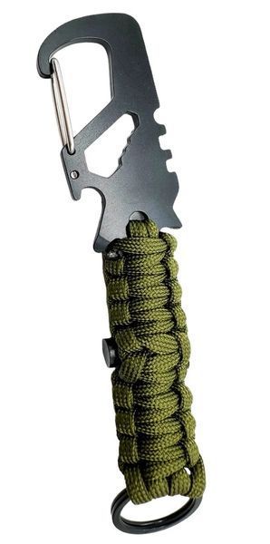 Брелок для выживания JB Tacticals 8в1 с карабином Paracord B-ACS-0033-GRN A9847 фото