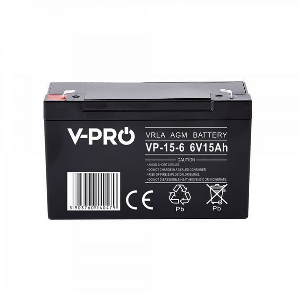 Аккумулятор Volt Polska AGM VPRO 6V 15 Ah VRLA W2101 фото