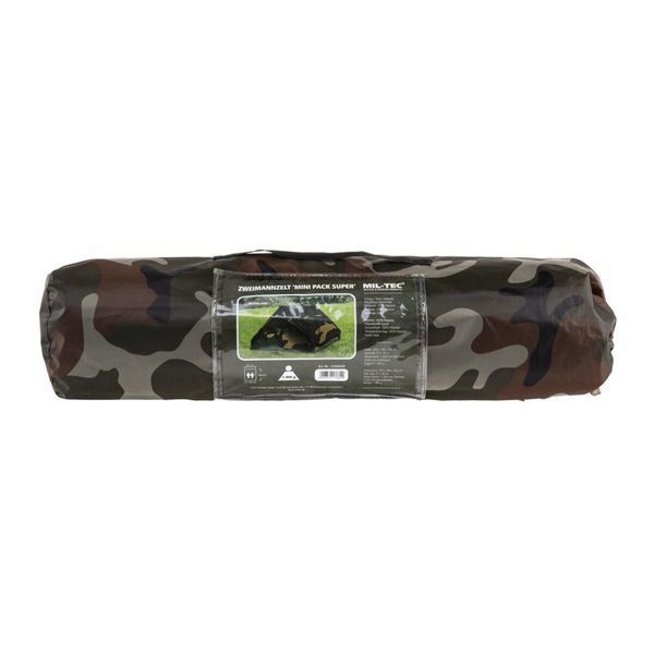 Палатка двухместная Mil-Tec Mini Pack Super Woodland 14206020 A9631 фото