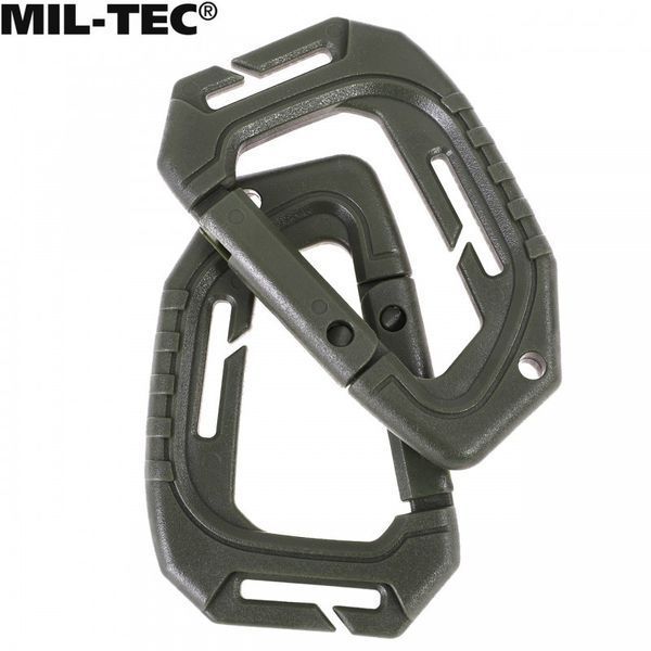 Карабін Mil-Tec MOLLE Olive 2шт 15922501 M1255551994 фото
