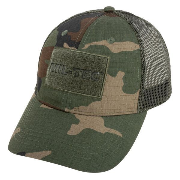 Кепка бейсболка Mil-Tec с сеткой Trucker Baseball Cap Woodland 12318520 A9493 фото