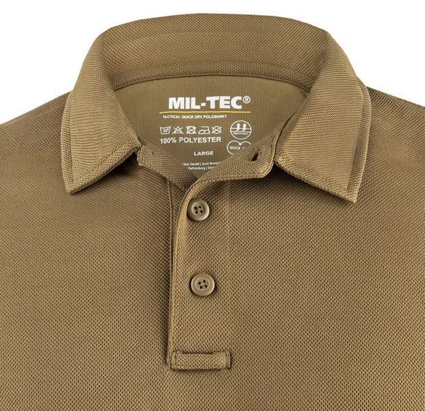 Футболка поло Mil-Tec Quickdry 1/2 ARM DARK COYOTE 10961019 M12255557065 фото