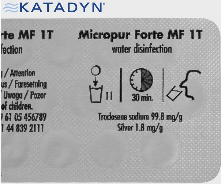 Таблетки для обеззараживания и очистки воды MICROPUR FORTE MF1T 4х25 шт 14570300 A7369 фото
