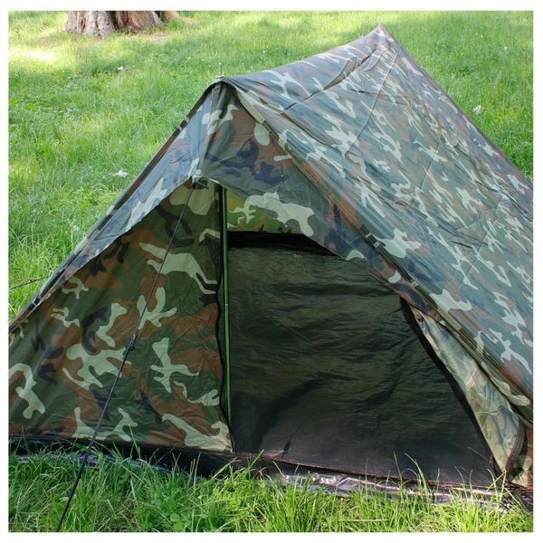 Намет двомісний Mil-Tec Mini Pack Standard Woodland 14205020 M1255551904 фото