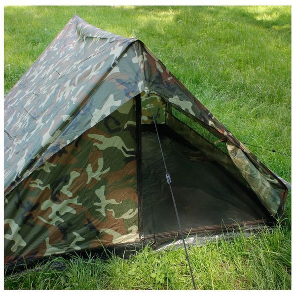 Намет двомісний Mil-Tec Mini Pack Standard Woodland 14205020 M1255551904 фото