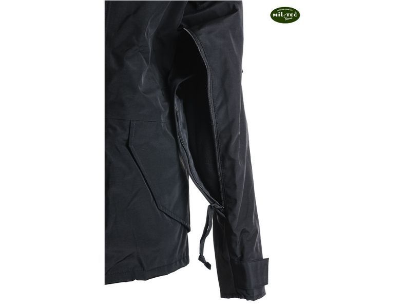 Куртка водонепроникна зі знімною флісовою підкладкою Mil-Tec ECWCS Wet Weather Black 10615002- P1236809 фото