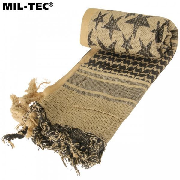 Шарф шемаг арафатка Mil-Tec 110x110 см Star Coyote/Black 12609405 P1296 фото