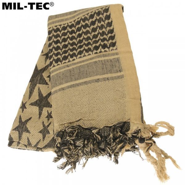 Шарф шемаг арафатка Mil-Tec 110x110 см Star Coyote/Black 12609405 P1296 фото