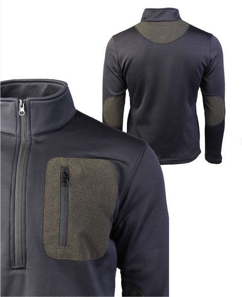 Термофлісовий пуловер Mil-Tec зі змійкою ZIP-PULLOVER чорний 10817002 A9956 фото