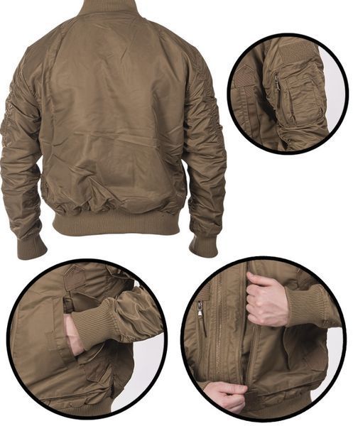 Куртка бомбер демисезонная Mil-Tec Tactical Flight Jacket Dark Coyote 10404619 P123455 фото