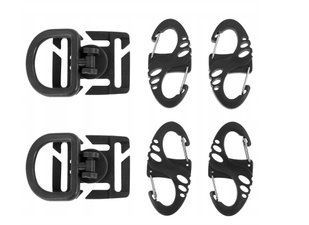 Набір карабінів і обертових кілець Mil-Tec DURAFLEX MOLLE D-RING S-HOOK Black 13457602 P1236758 фото