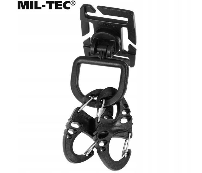 Набір карабінів і обертових кілець Mil-Tec DURAFLEX MOLLE D-RING S-HOOK Black 13457602 P1236758 фото