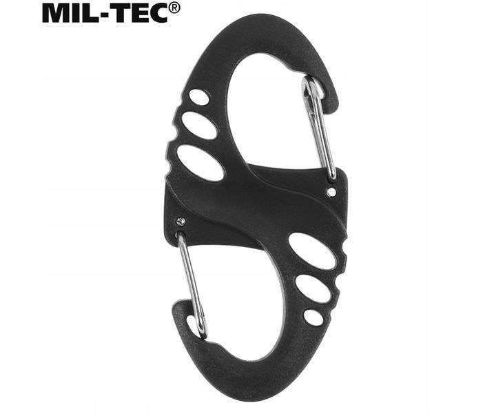 Набір карабінів і обертових кілець Mil-Tec DURAFLEX MOLLE D-RING S-HOOK Black 13457602 P1236758 фото