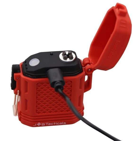 Запальничка плазмова водонепроникна з Ліхтариком 220 лм JB Tacticals Survival JB-LGH-0001-RED A9752 фото