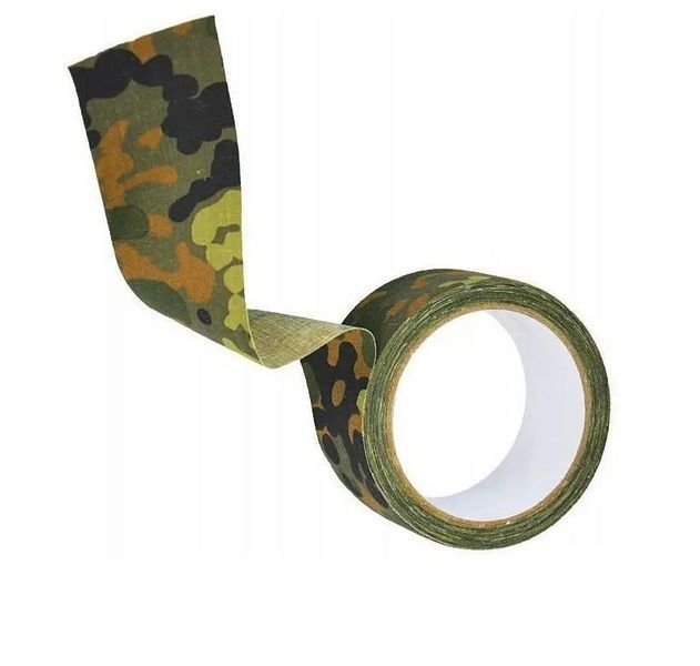 Стрічка клейка маскувальна водонепроникна Mil-Tec 5 см х 10 м Flecktarn 15934021- A7794 фото