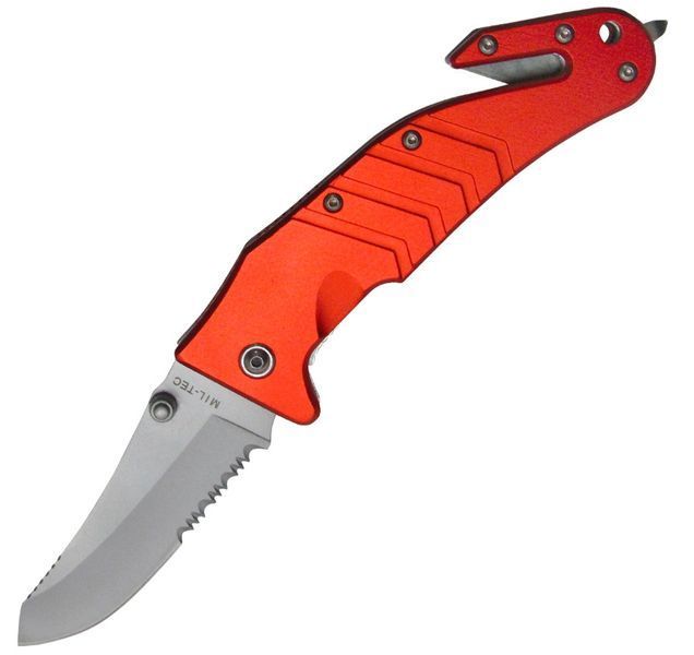 Ніж складаний рятувальний Mil-Tec Auto Clips red 15321010 P123544 фото