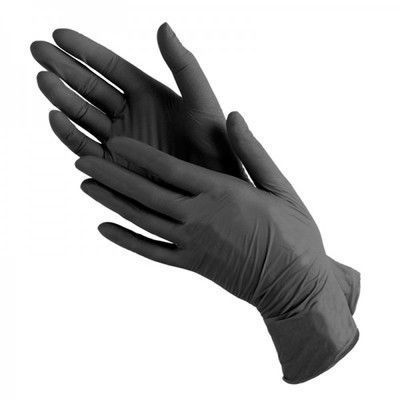 Перчатки нитриловые неопудренные черные REIS RNITRIO-BLACK (черные) 100 шт M12555653 фото