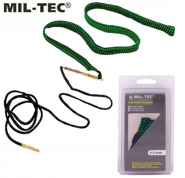 Шнур для чистки оружия + щетка Mil-Tec 16170400 P123600 фото