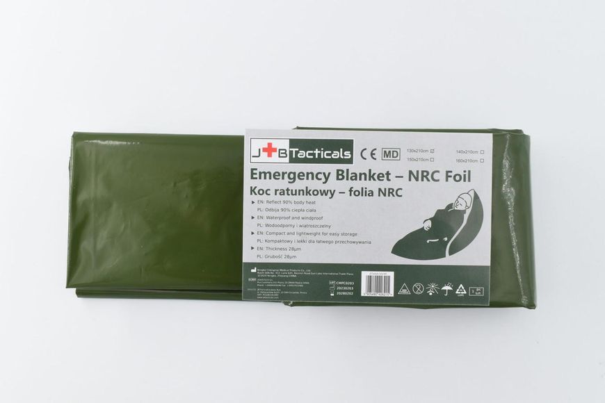 Аварійна ковдра JB Tacticals NRC Foil 130&times;210 см Військова версія JB-MED-0002 A9075 фото