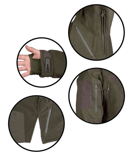Толстовка флісова тришарова Mil-Tec Plus Cold Weather Jacket Fleece OLIV J 10855601- P123422 фото