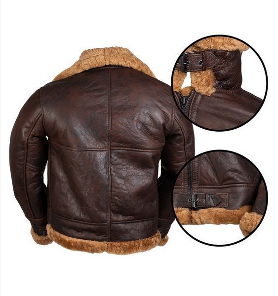 Бомбер кожаный из натуральной овчины MIL-TEC US B46 SHEEPSKIN BROWN 10450109 A8428 фото