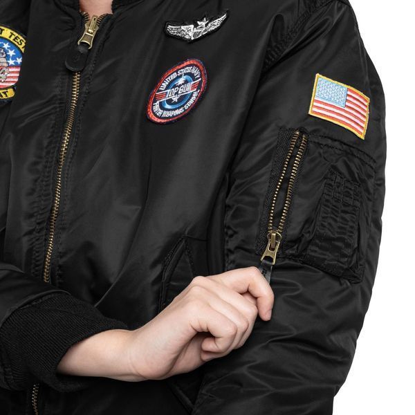 Куртка дитяча Mil-Tec FLIEGERJACKE MA1 KIDS M.ABZ Black 12003502- A9033 фото
