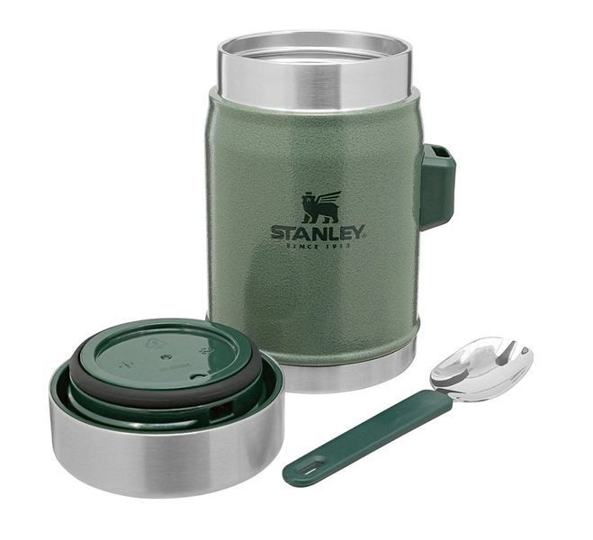 Термос для еды Stanley Termos Obiadowy ze Sztućcem CLASSIC 0,4L Hammertone Green 10-09382-004 A9503 фото