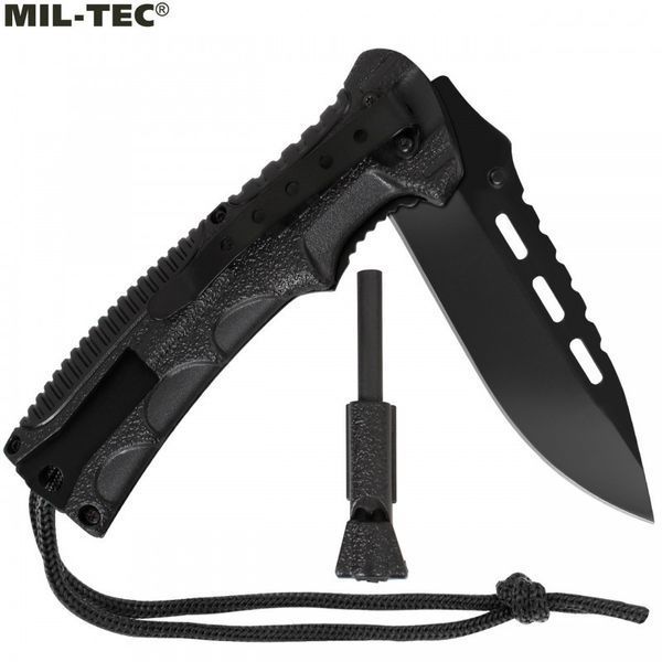 Складной нож Mil-Tec для выживания с поджигателем Black 15318400 M1255551187 фото
