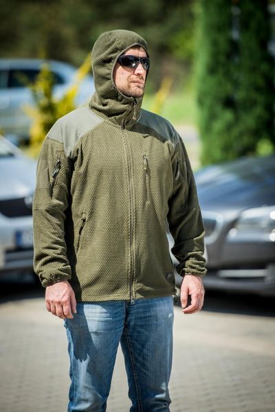 Толстовка флісова Helikon-Tex ALPHA HOODIE GRID FLEECE Coyote BL-ALH-FG-11 M1255552100 фото