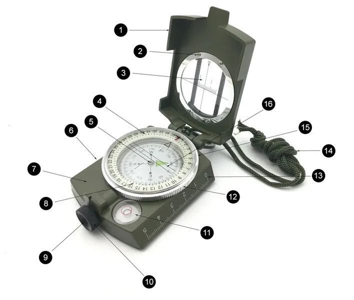 Армейский компас призматический 2в1 JB Tacticals JB-ACS-0036-BLK A9538 фото
