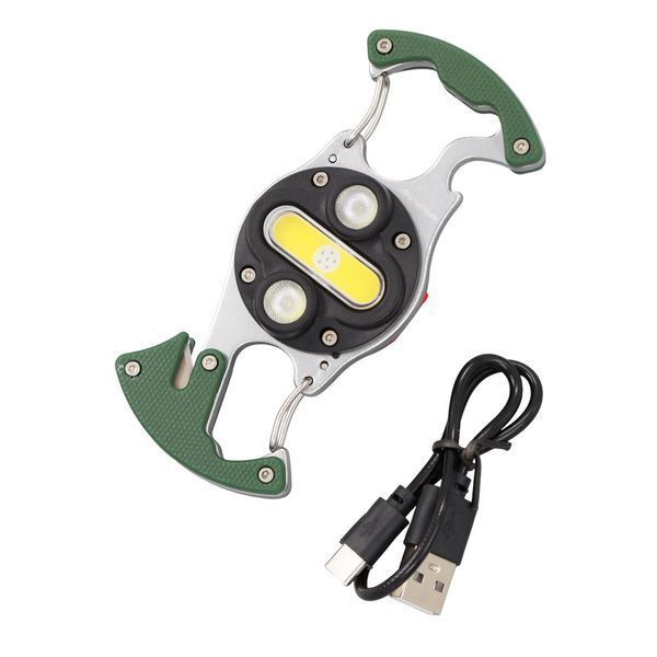 Світлодіодний ліхтарик JB Tacticals EDC COB з ножем бітами та магнітом USB-C зелений JB-02 JB-FLS-0002-GRN A9836 фото