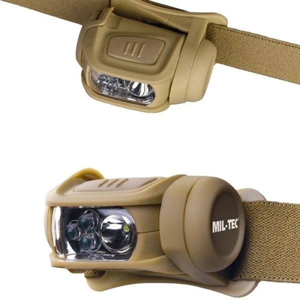 Налобный фонарь Mil-tec KOPFLAMPE LED 4-FARBIG COYOTE 15170105 A9507 фото
