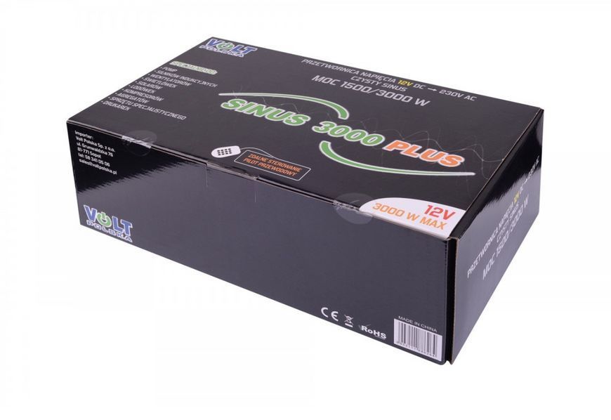 Преобразователь напряжения Инвертор Volt Polska SINUS PLUS 3000 12/230V (1500/3000W) + PILOT W2064 фото