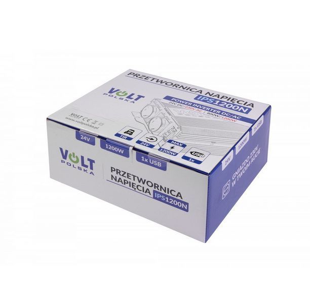 Перетворювач напруги Volt Polska IPS 1200 N 24/230 V (800/1200W) + USB 3IPS120024 W2119 фото