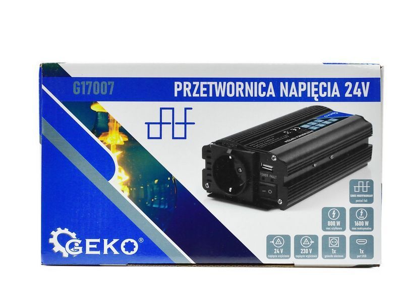 Перетворювач напруги GEKO 24V/230V 500/1000W W2169 фото