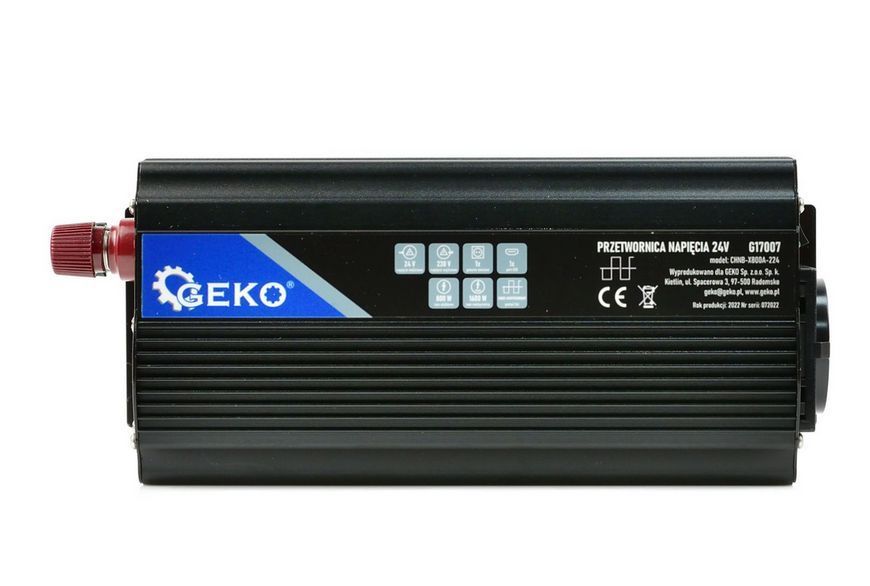 Перетворювач напруги GEKO 24V/230V 500/1000W W2169 фото