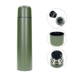 Сталевий термос із кухлем Mil-Tec Olive 1 л 14532000 M1255551395 фото
