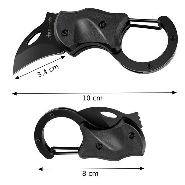 Ніж з карабіном JB Tacticals JB-17 EDC black JB-KNF-0017-BLK A9114 фото