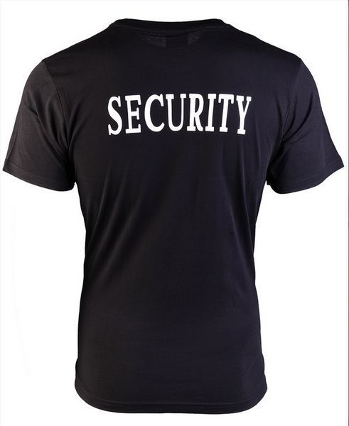Футболка Mil-tec T-SHIRT SCHWARZ M.DOPPELDRUCK SECURITY black 12062102- A8987 фото
