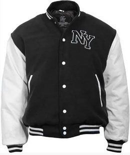 Куртка бомбер Mil-Tec NY Baseball Black/White 10370002- A7965 фото