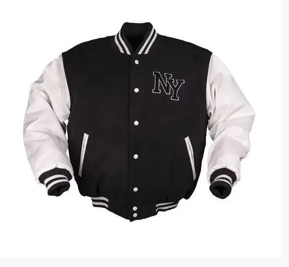 Куртка бомбер Mil-Tec NY Baseball Black/White 10370002- A7965 фото