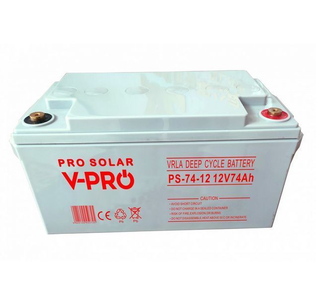 Аккумулятор Volt Polska DEEP CYCLE VPRO SOLAR 12V 74 Ah VRLA 6AKXDEEP07 W2297 фото