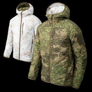 Куртка двостороння Helikon-Tex Reversible Wolfhound Hoodie Jacket Windpack Pencott Wildwood/PencottSnowdrift P1237567 фото