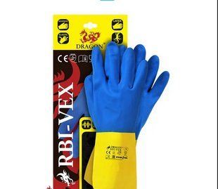 Перчатки защитные из латекса и неопренового каучука Reis (RBI-VEX) синие M10124R3 фото